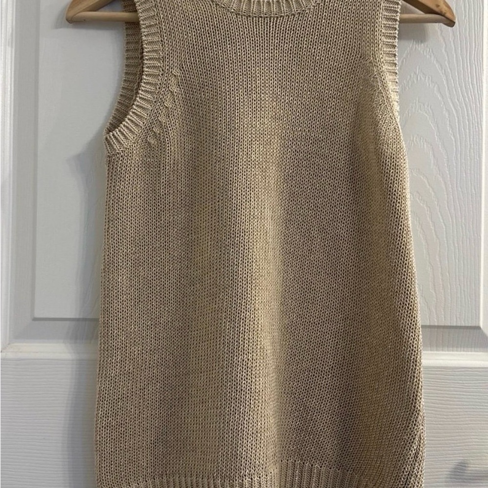 J. McLaughlin Women’s Beige Knit Sweater Vest